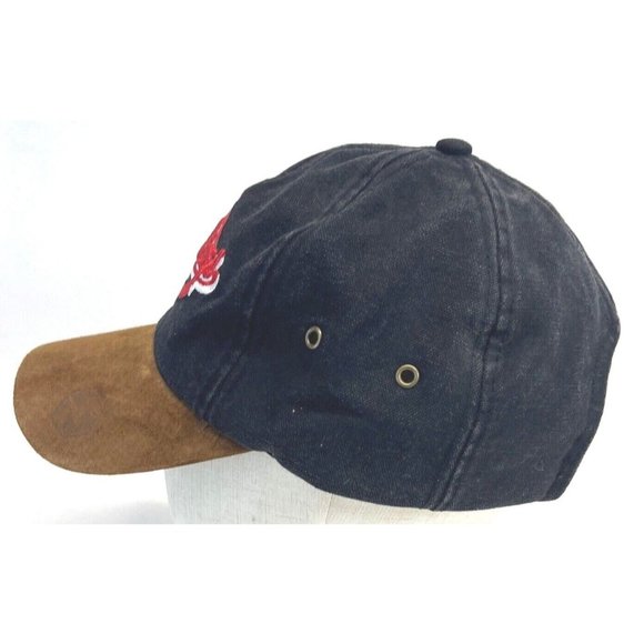 Morton Buildings Black Canvas Brown Embroidered Strapback Hat Cap - Picture 4 of 7